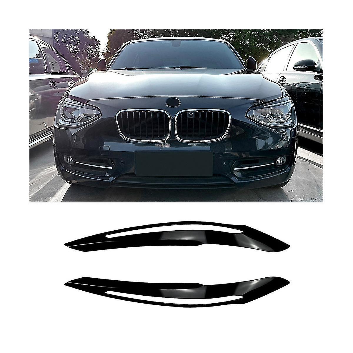 For 1-series F20 Early 2011-2014 Glossy Black Front Headlight Cover Garnish Strip Eyebrow Cover Tri