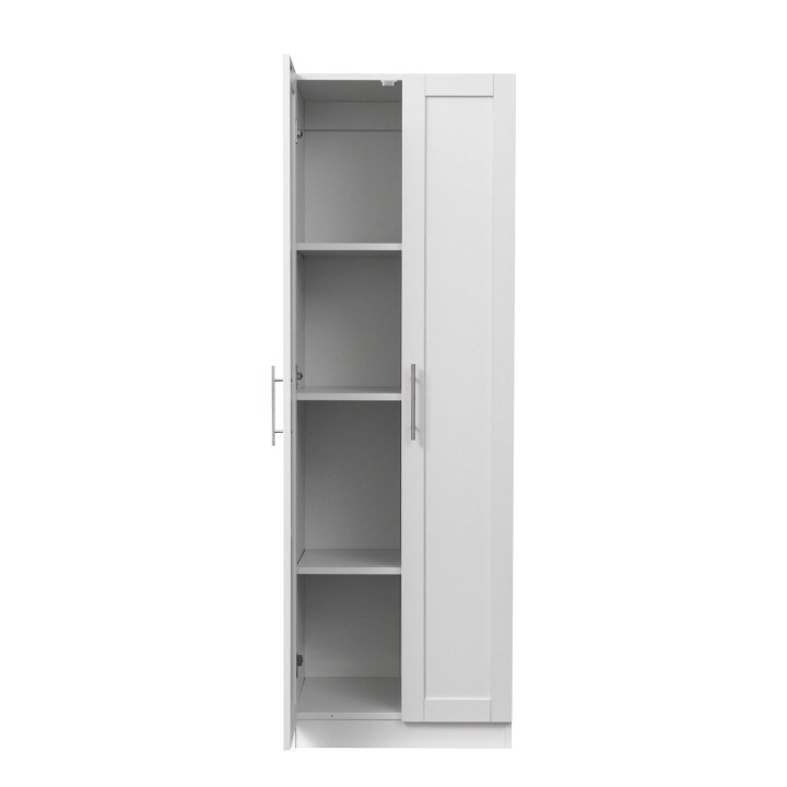 High Wardrobe and Kitchen Cabinet with 2 Doors and 3 Partitions to Separate 4 Storage Spaces  Storage for Kitchen  Laundry