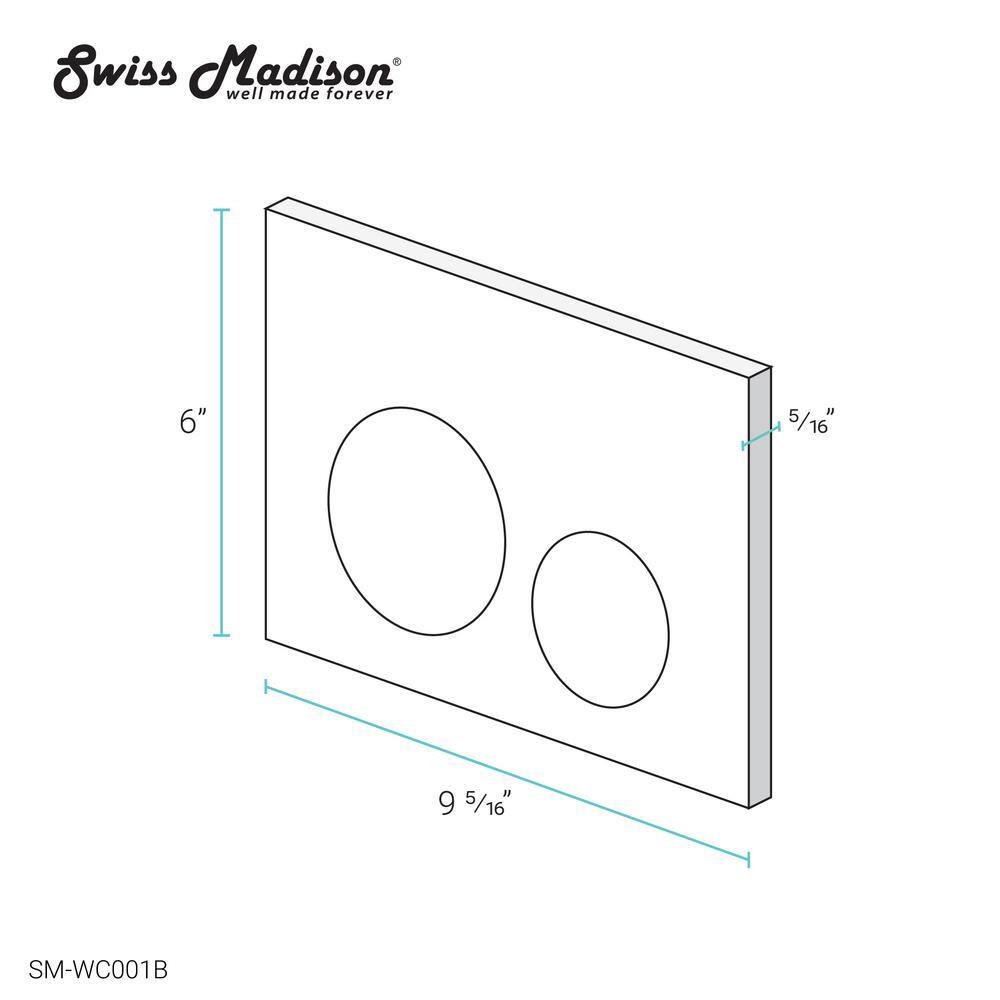 Swiss Madison Wall Mount Dual Flush Actuator Plate in Matte Black SM-WC001B