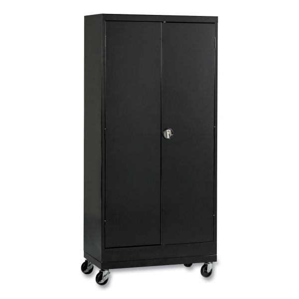 Alera Assembled Mobile Storage Cabinet， with Adjustable Shelves 36w x 24d x 66h， Black