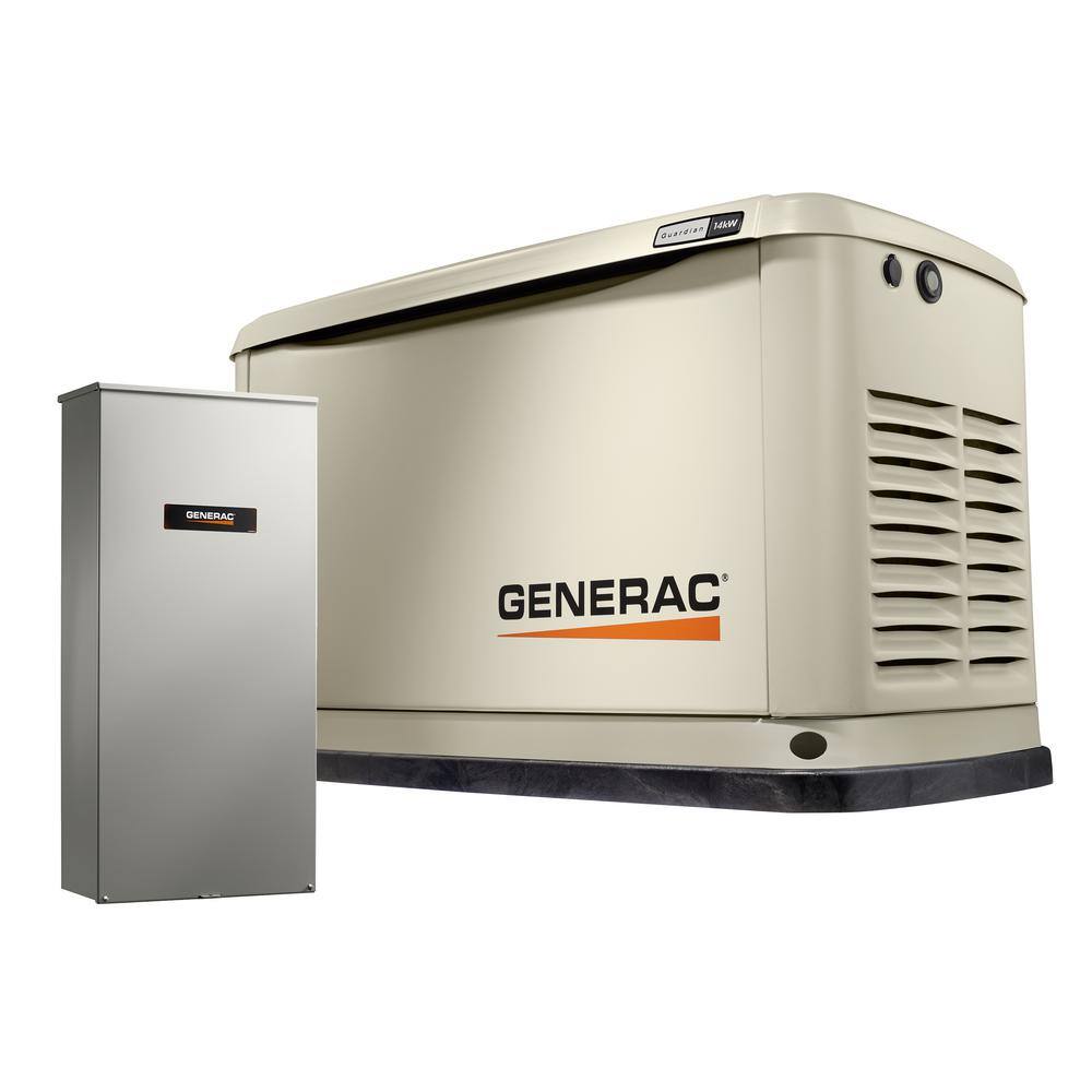 Generac Guardian 14000-Watt Air-Cooled Whole House Generator with Wi-Fi and 200-Amp Transfer Switch 7225