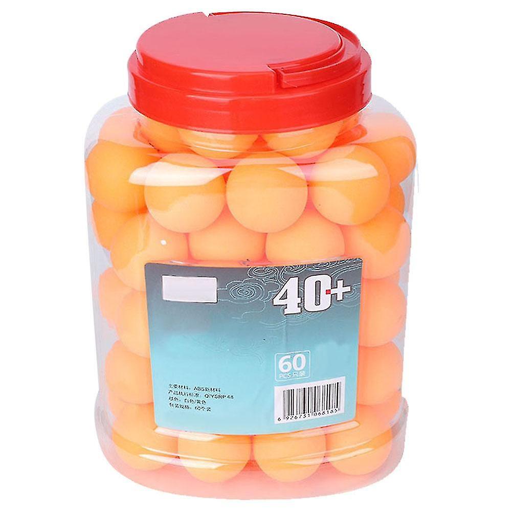 60 Pcs ABS Non-flammable Ping Pong Ball Training Game 40+ Table Tennis Ball  in Box(Yellow)