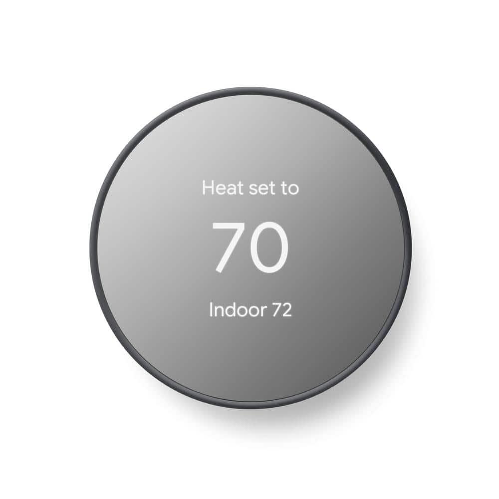 Google Nest Thermostat  Smart Programmable WiFi Thermostat Charcoal  Nest Thermostat Trim Kit Charcoal