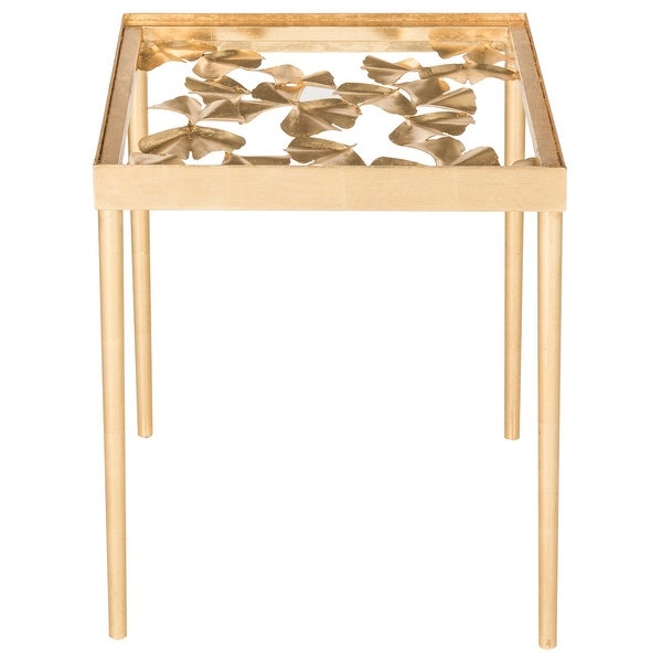 SAFAVIEH Otto Antique Gold Leaf Side Table