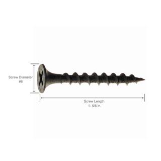 Grip-Rite #6 x 1-58 in. Philips Bugle-Head Course Thread Sharp Point Drywall Screw (10 lbs.-Pack) 158CDW10BK