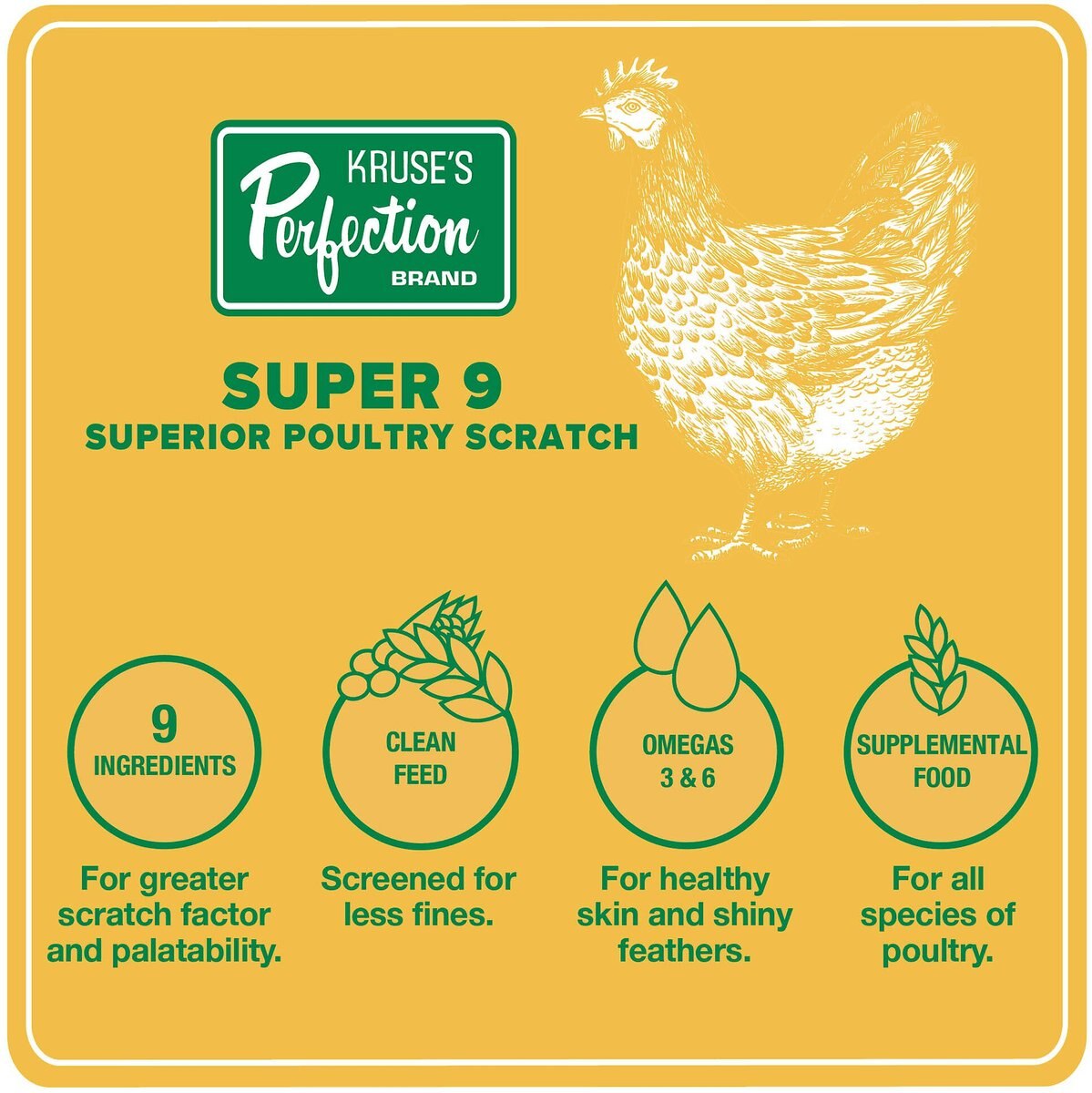 Kruse's Perfection Brand Super 9 Superior Scratch Poultry Feed