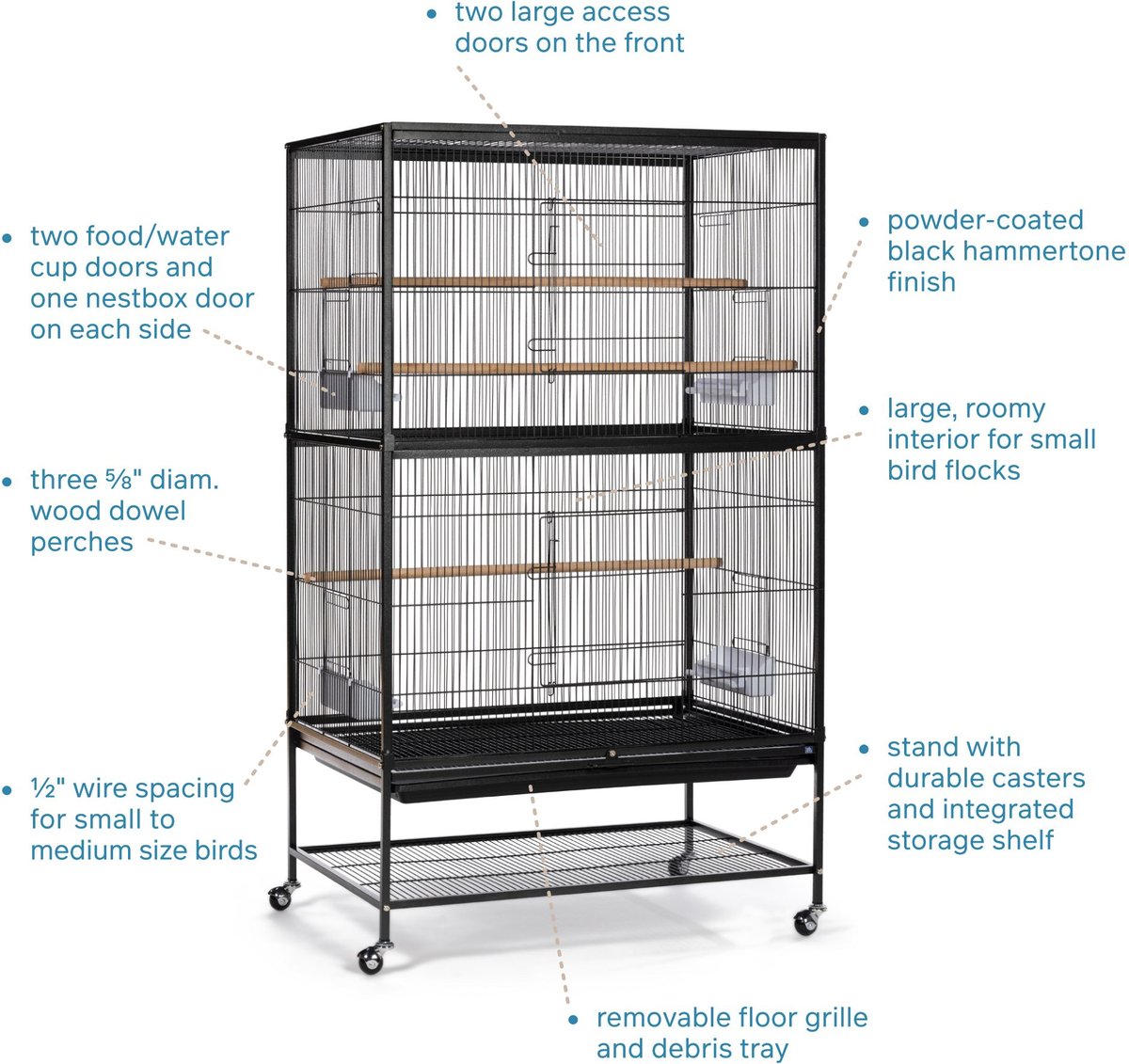 Prevue Pet Products Wrought Iron Small and Medium Birds Flight Cage