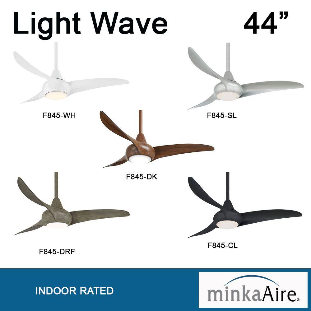 MINKA-AIRE Light Wave 44 in. LED Indoor Distressed Koa Ceiling Fan with Light and Remote Control F845-DK