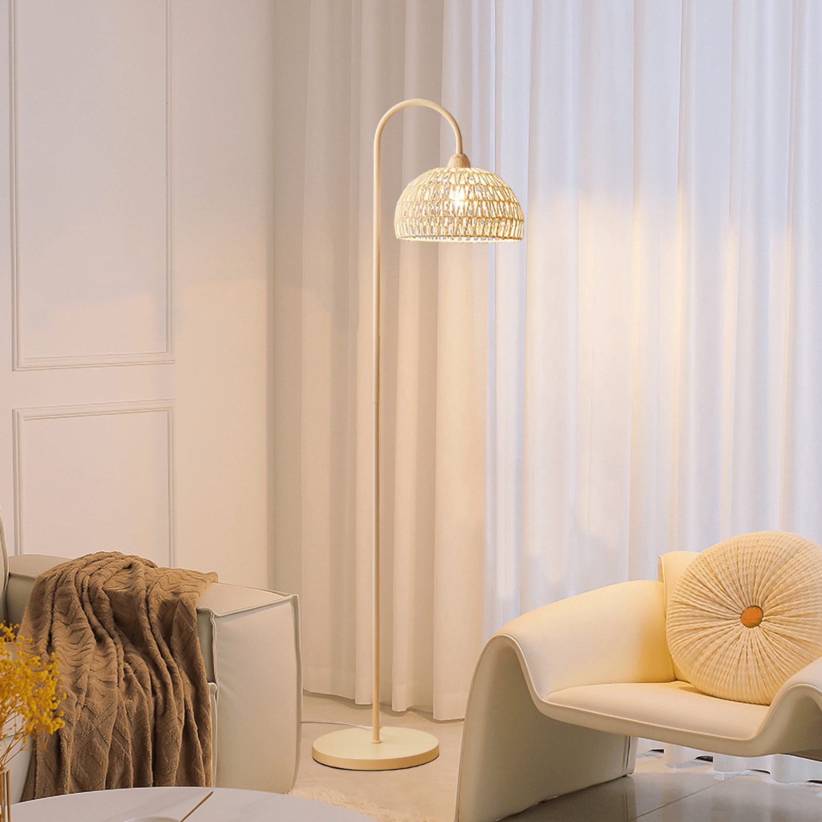 Rattan Arch Floor Lamp