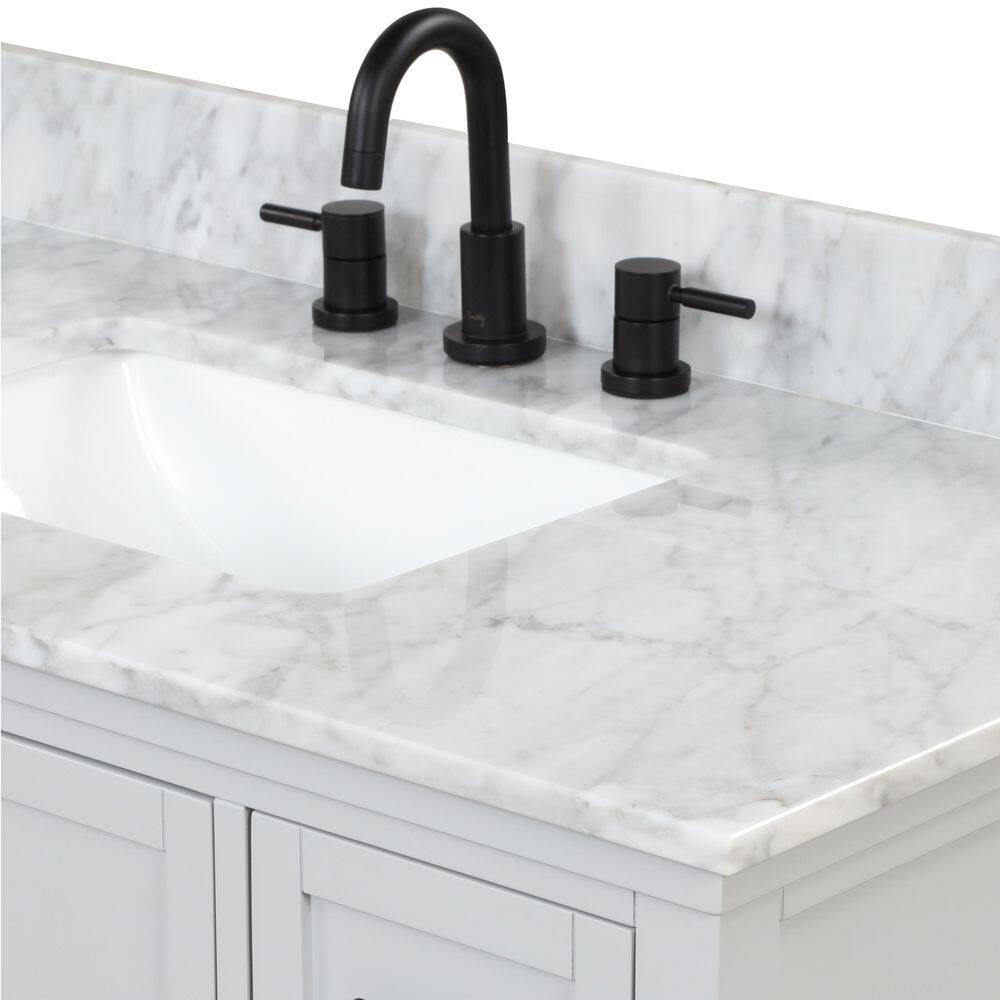 Home Decorators Collection Merryfield 43 in. W x 22 in. D Bath Vanity in Dove Gray with Carrara Marble Vanity Top in White with White Sink 19112-VS43-DV