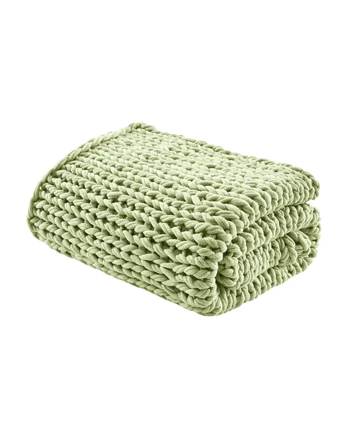 Madison Park Chunky-Knit Handmade Throw， 50