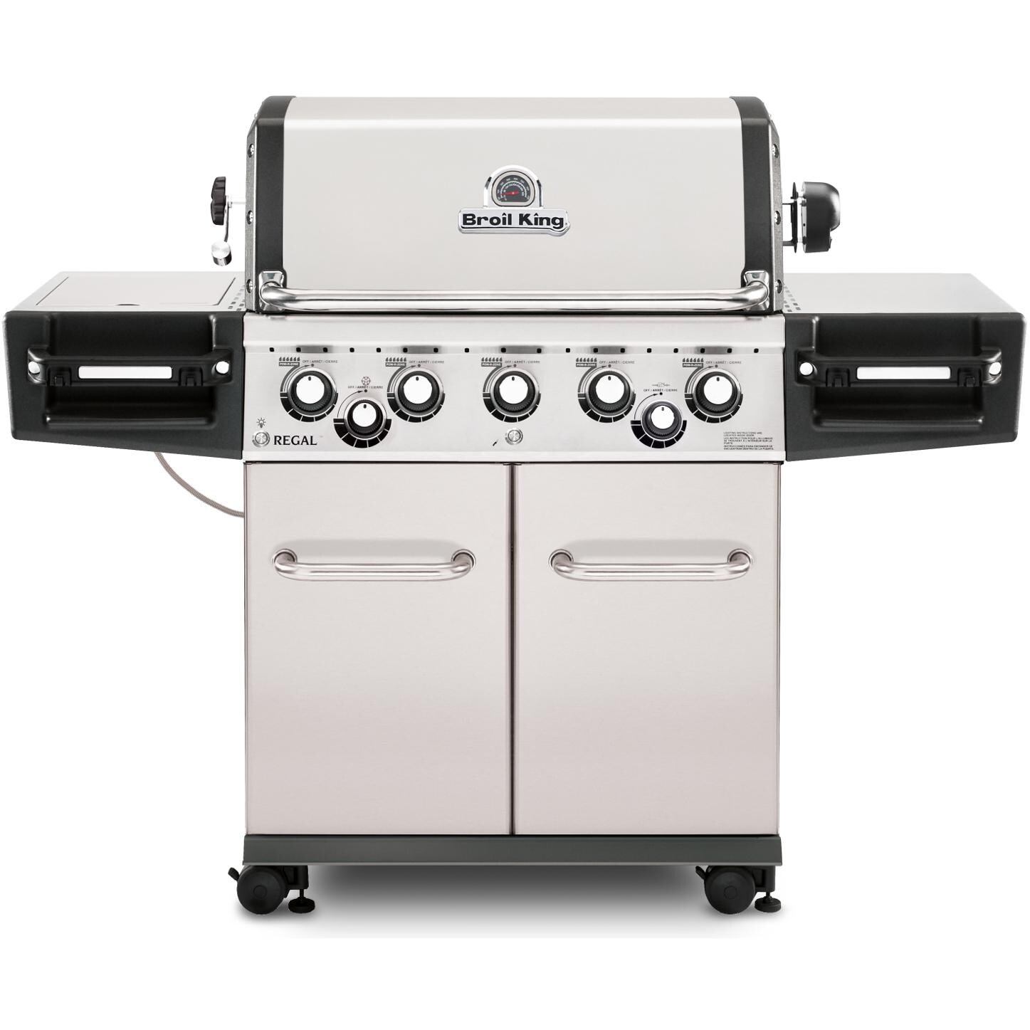 Broil King 958344 Regal S590 Pro 5-Burner Propane Grill w/ Rotisserie and Side Burner  Stainless Steel