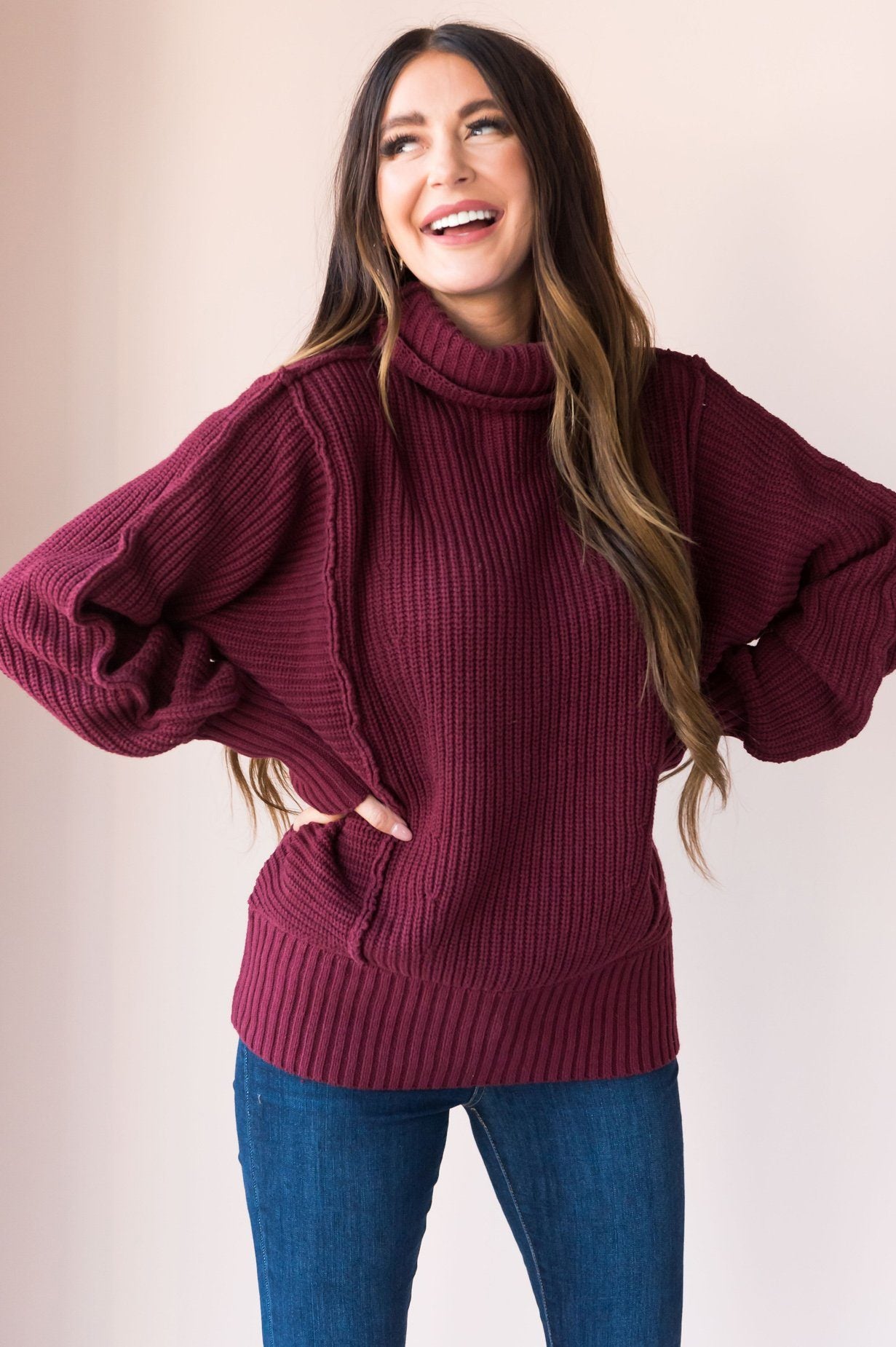 Taste of Fall Chunky Turtleneck modest Sweater