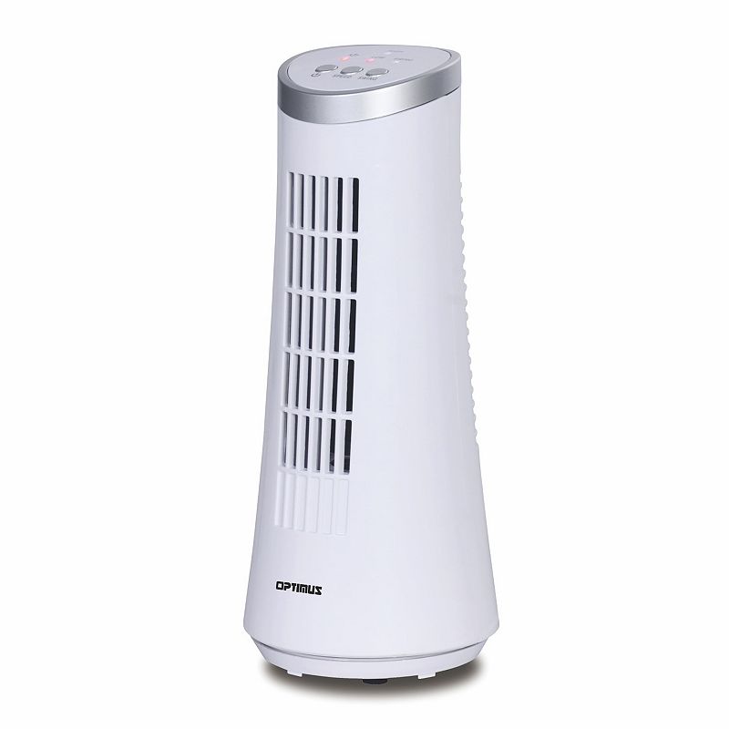 Optimus 12 Inch Desktop Ultra Slim Oscillating Tower Fan， LED