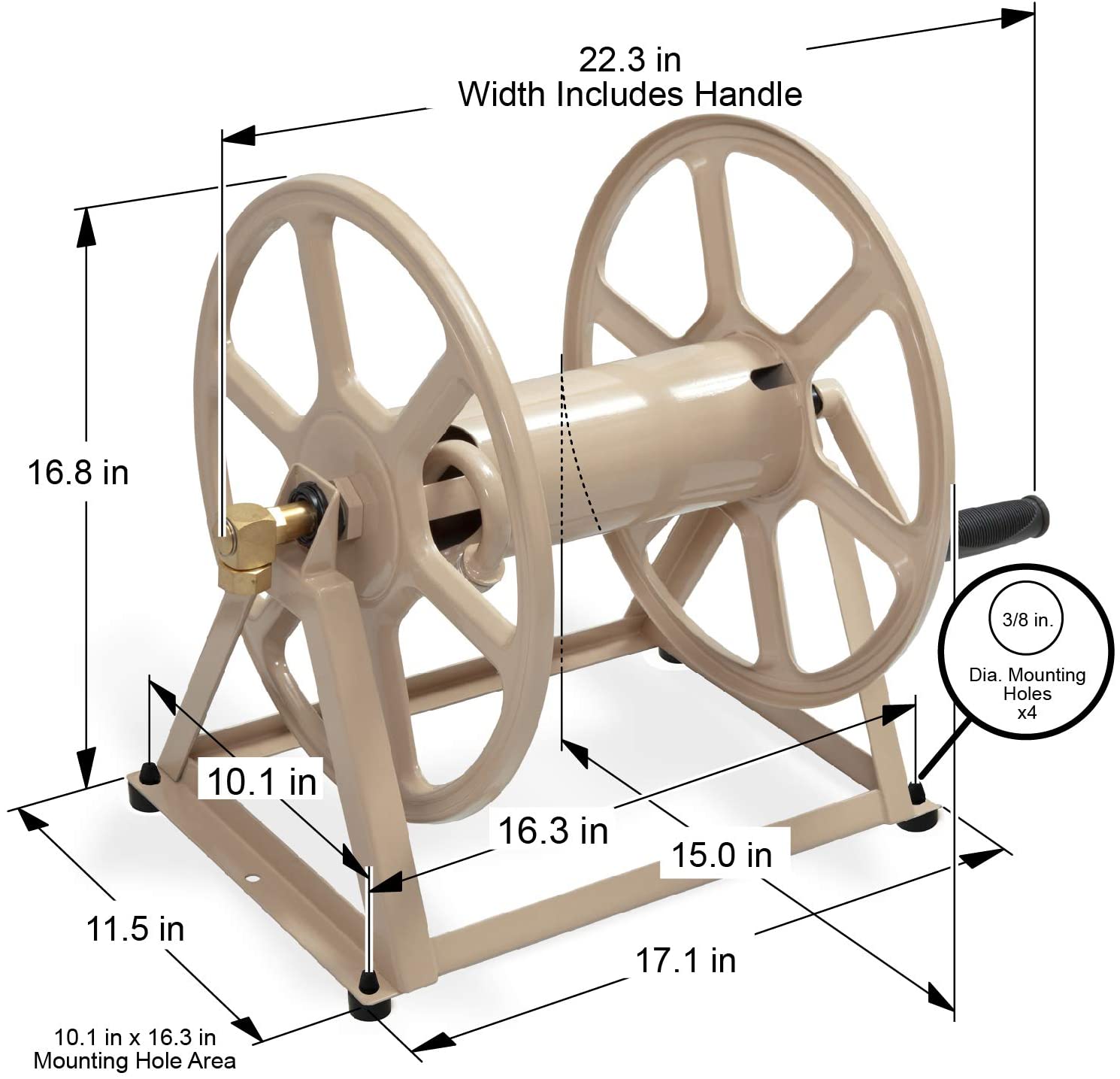 Liberty Garden 200' Hose Reel， Tan