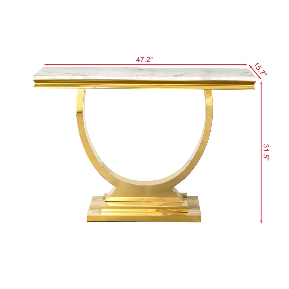 Modern Rectangular Marble Console Table