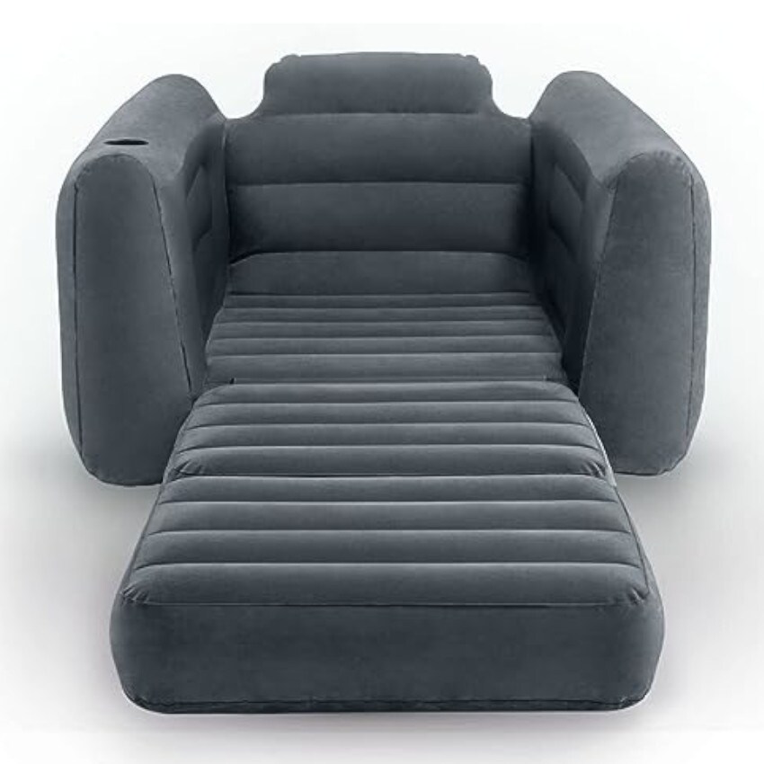 Intex Inflatable Pull Out Sofa Chair Built in Cupholder