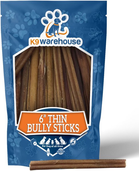 K9warehouse Thin 6-inch Bully Sticks Dog Treats