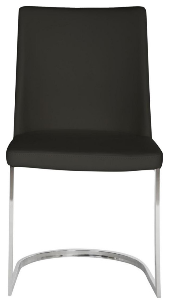 Tedra 18  x27 x27h Leather Side Chair Set of 2 Black / Chrome   Modern   Dining Chairs   by Virgil Stanis Design  Houzz