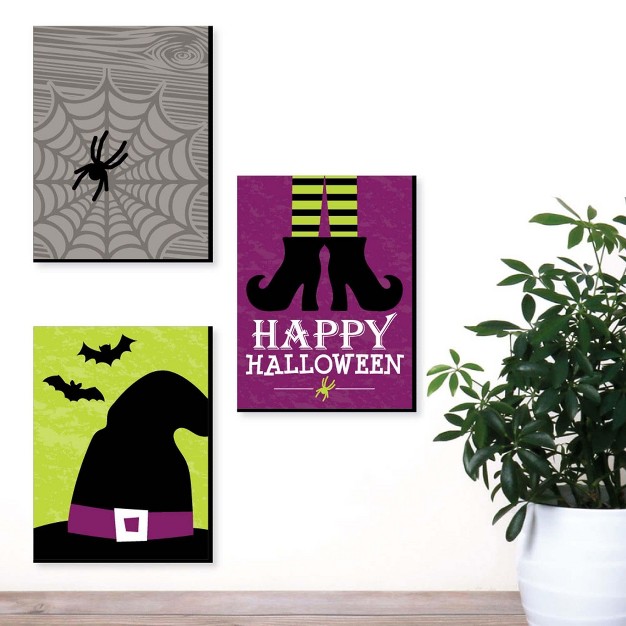 Big Dot Of Happiness Happy Halloween Witch Wall Art And Cute Halloween Decorations 7 5 X 10 Inches Set Of 3 Prints