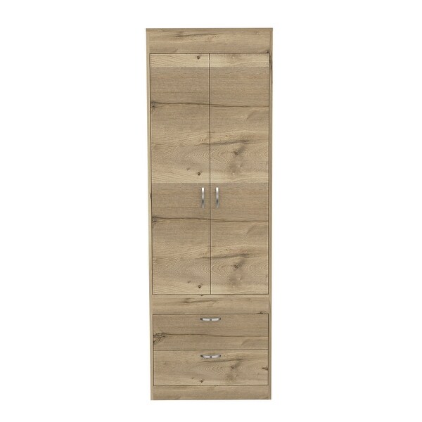 Alabama Armoire with Large Cabinet and 2 Drawers - - 32966106