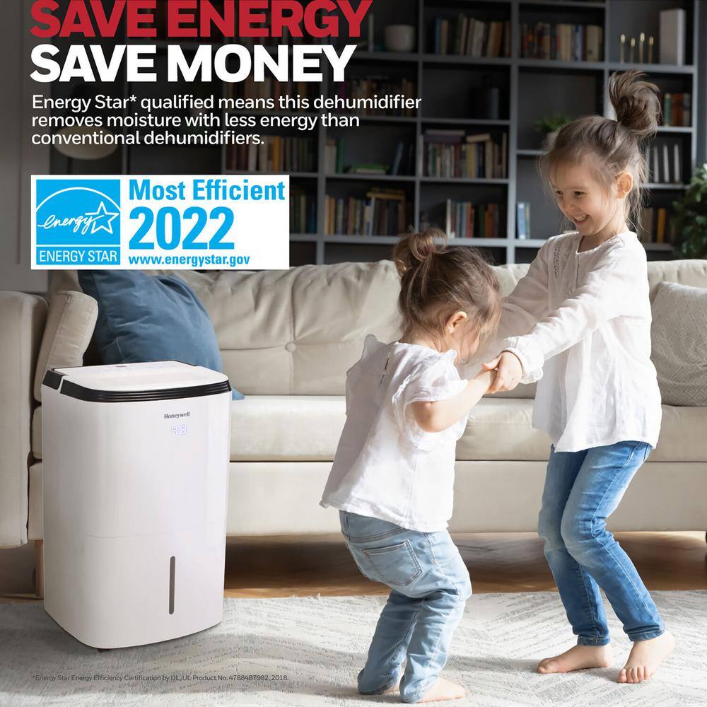 Honeywell 50 pt. Up to 4000 sq.ft. Energy Star Dehumidifier in. White with Washable Filter TP70WKNR