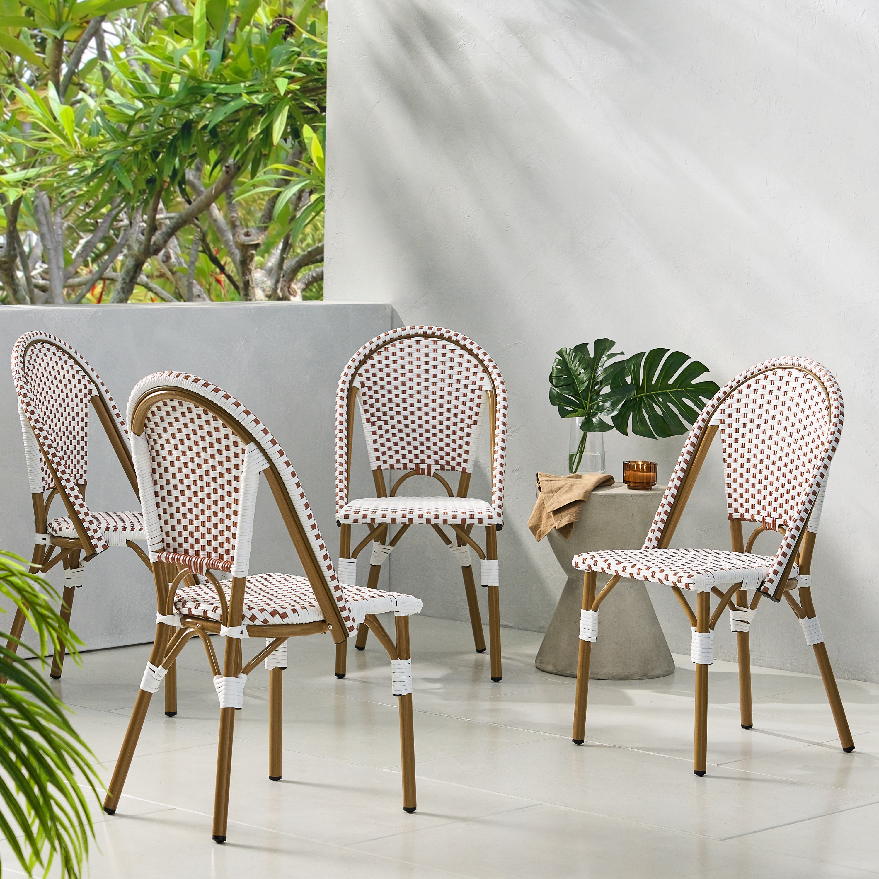 Brandy Outdoor French Bistro Chair, Set of 4