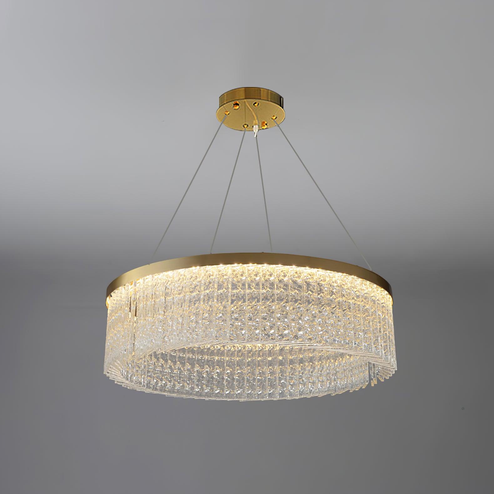 Round Halo Crystal Chandelier