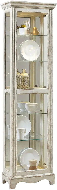 Weathered White Curio Cabinet