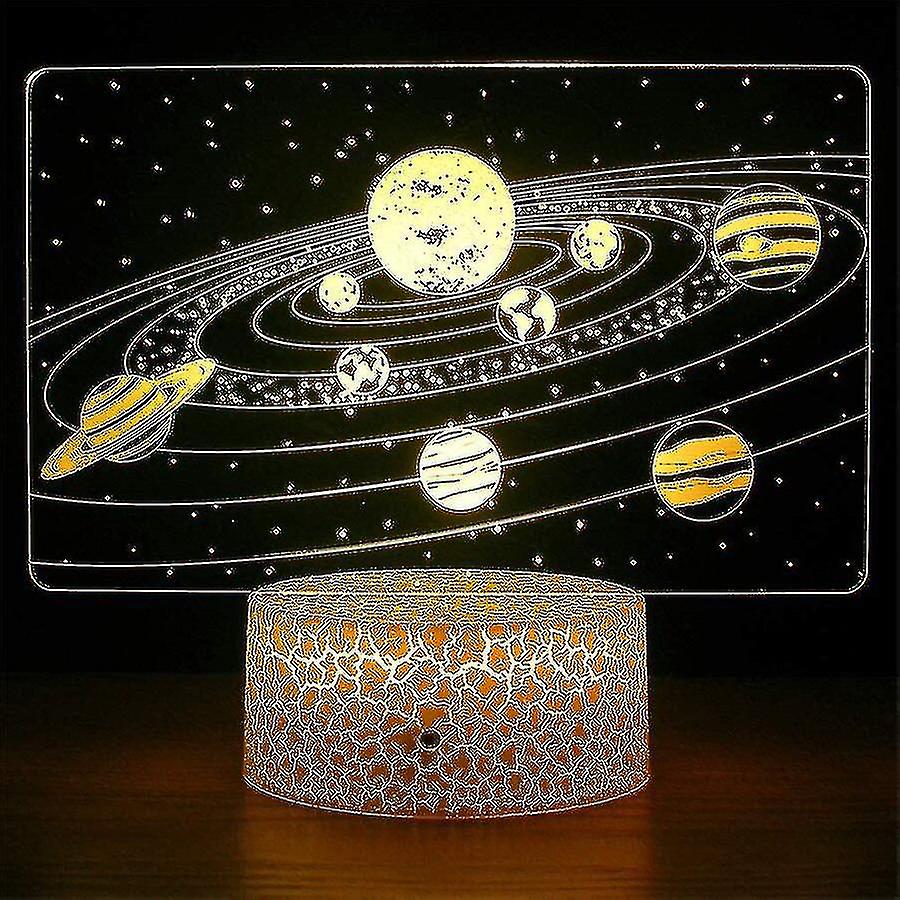 Usb 16 Colors Night Lightand24 Key Remote Solar System 3d Illusion Lamp Universe Space Kids Boys Girls Birthdays Gifts