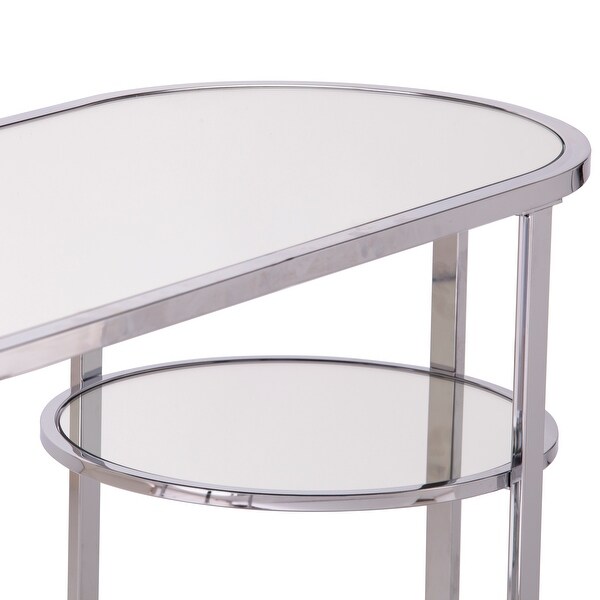 SEI Furniture Mabrick Sliver Mirrored Console Table w/ Shelves