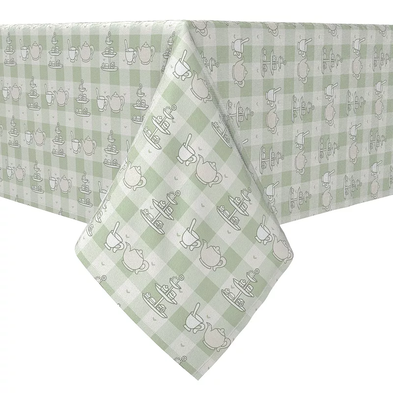 Square Tablecloth， 100% Cotton， 60x60， Tea Time Plaid