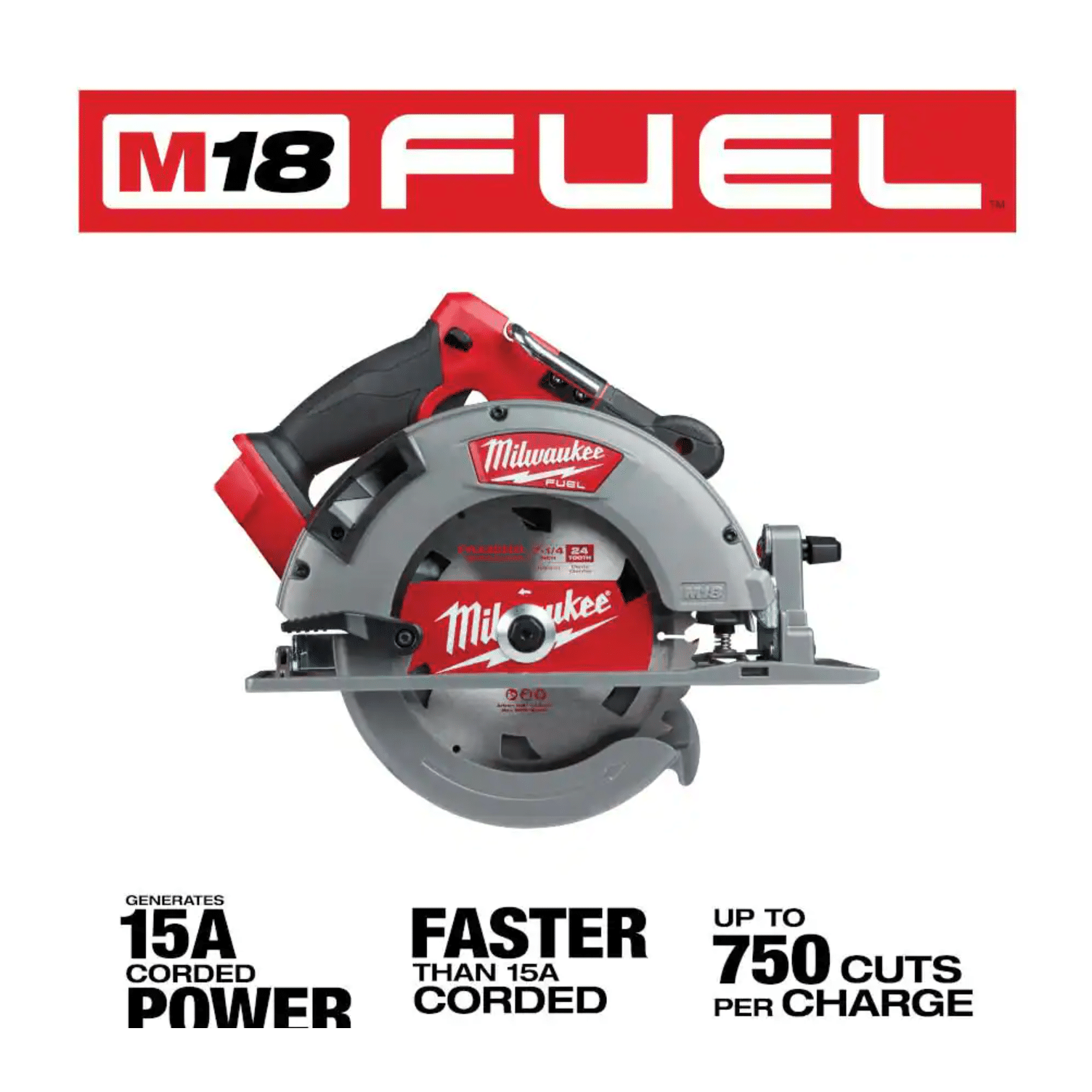 Milwaukee M18 FUEL 18-Volt Lithium-Ion Brushless Cordless 7-1/4 in. Circular Saw， Tool-Only (2732-20)