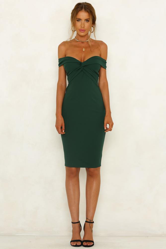 Heavy On Your Heartstrings Dress Forest Green