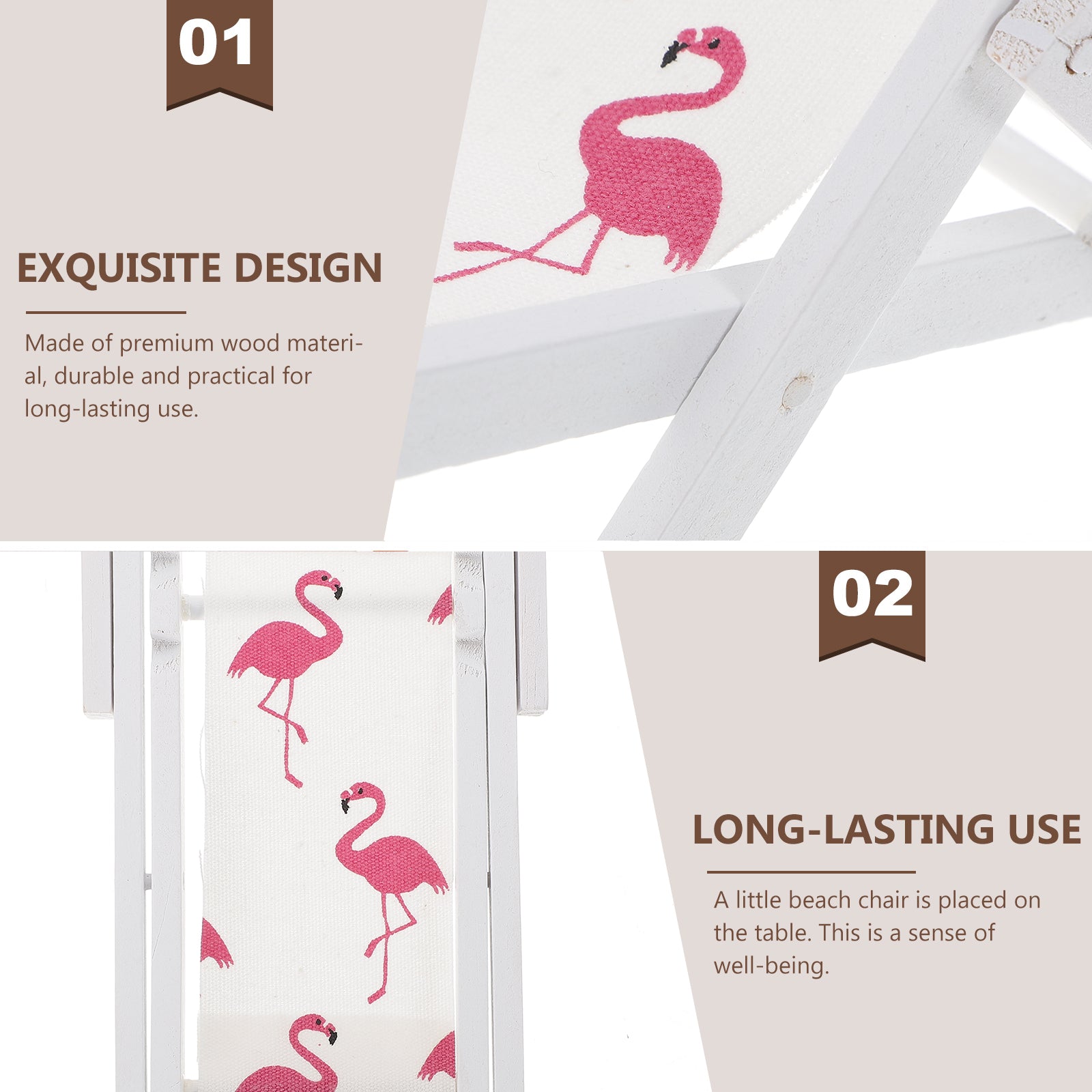 1pc Creative Mobile Phone Holder Stand Support Adorable Flamingos Pattern Beach Chair Ornament Organizer