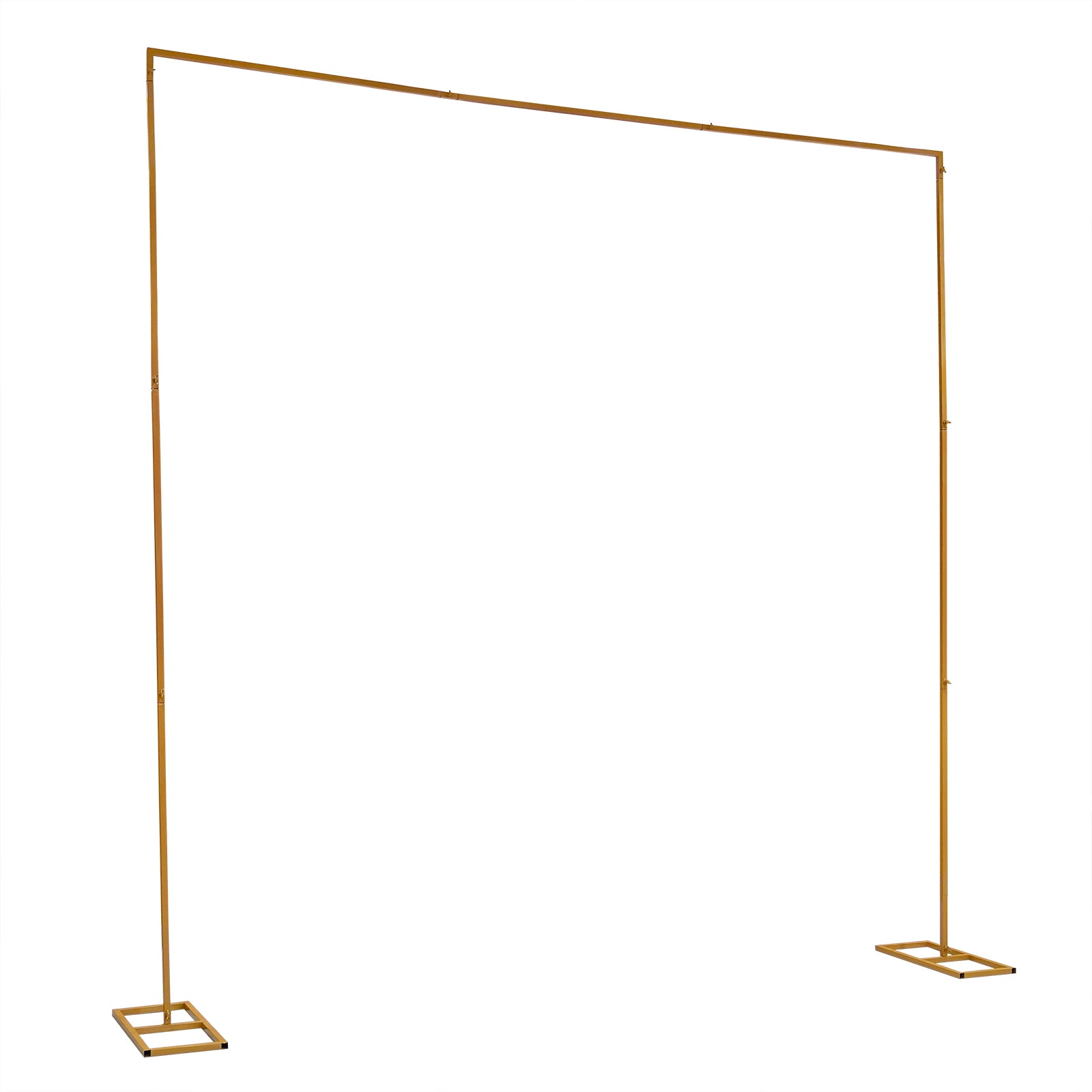 Anqidi Wedding Arch Stand with Bases, 9.8*9.8Ft Gold Square Metal Garden Archway Backdrop for Wedding Party Decoration