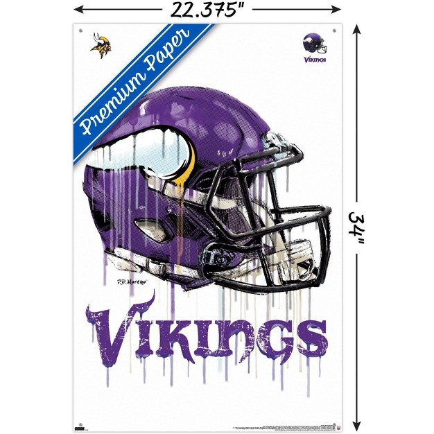 Trends International Nfl Minnesota Vikings Drip Helmet 20 Unframed Wall Poster Prints