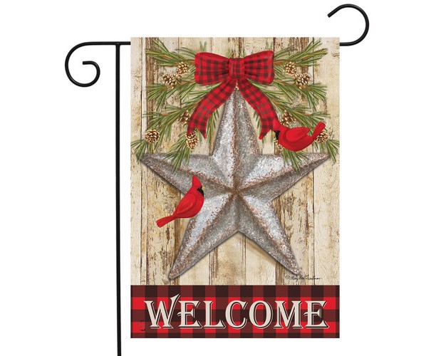 Briarwood Lane Festive Barnstar Winter Garden Flag Primitive Welc