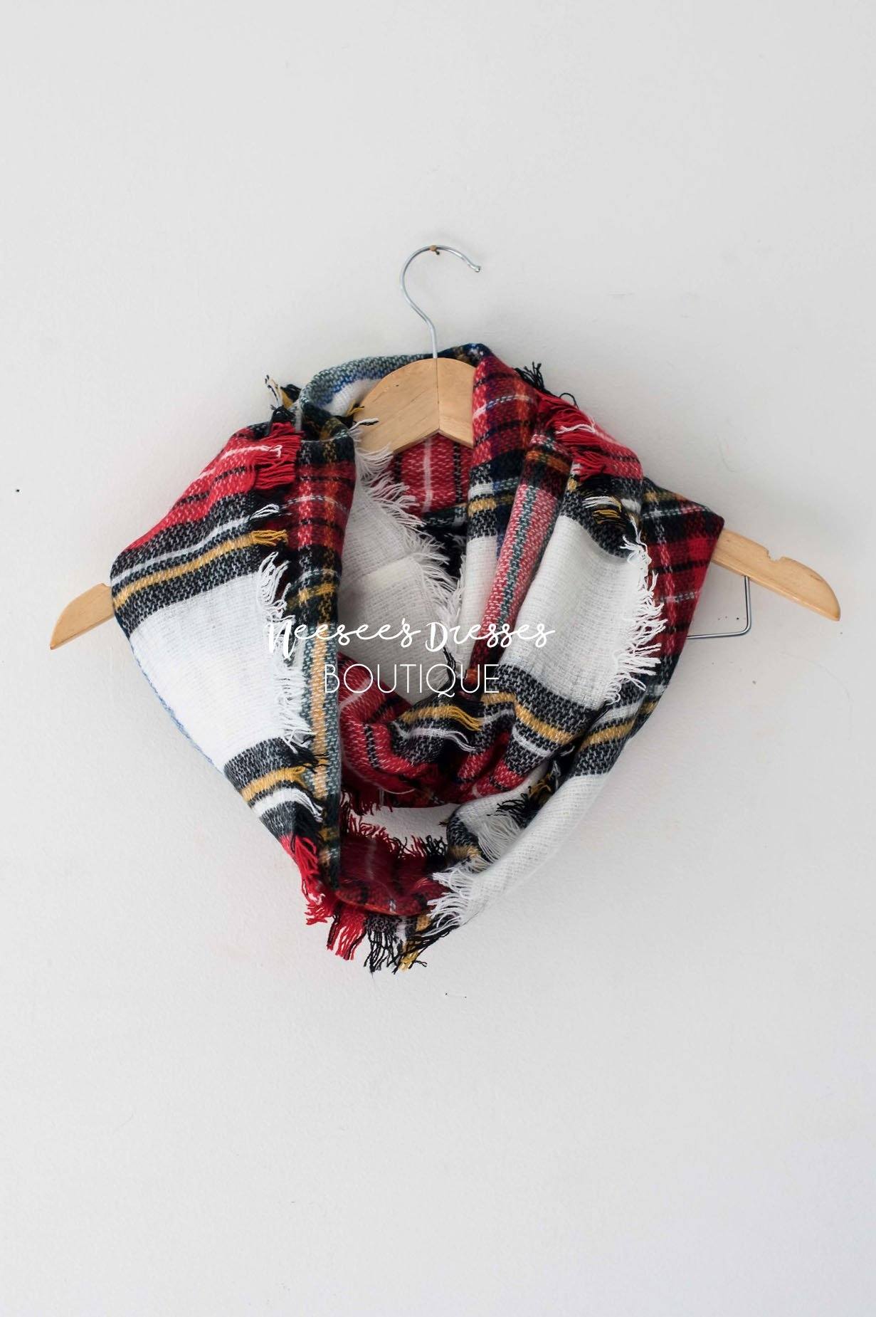 Autumn Stroll Plaid Infinity Scarf