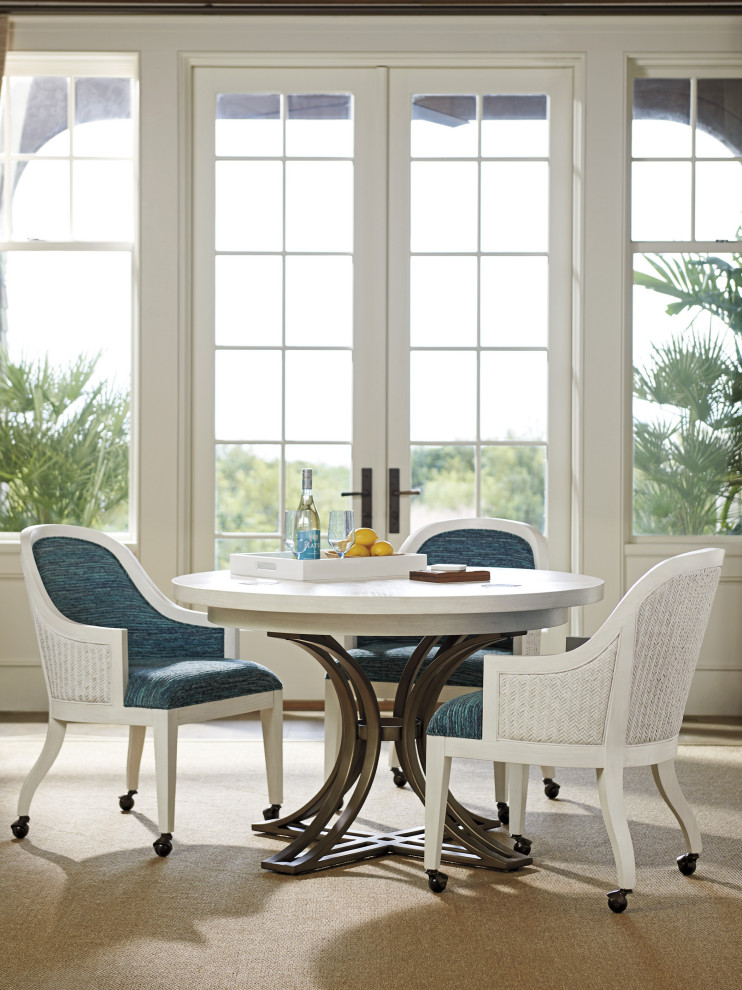 Bayview Arm Chair With Casters   Beach Style   Dining Chairs   by Homesquare  Houzz