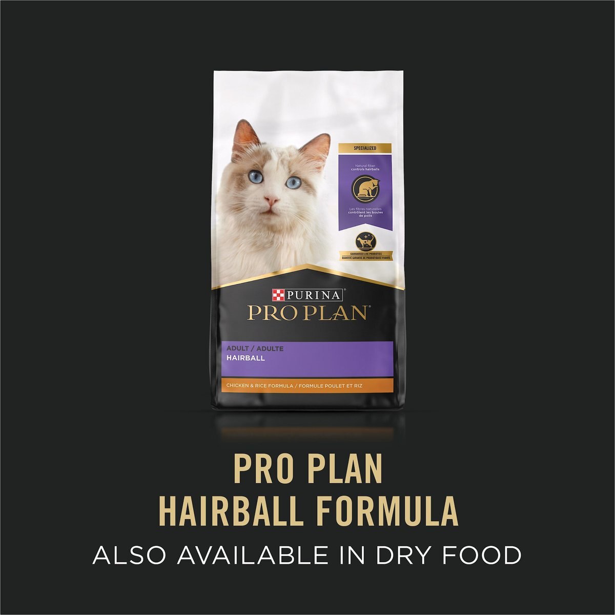 Purina Pro Plan Hairball Control Turkey Entree Pate Wet Cat Food， 3-oz can， case of 24