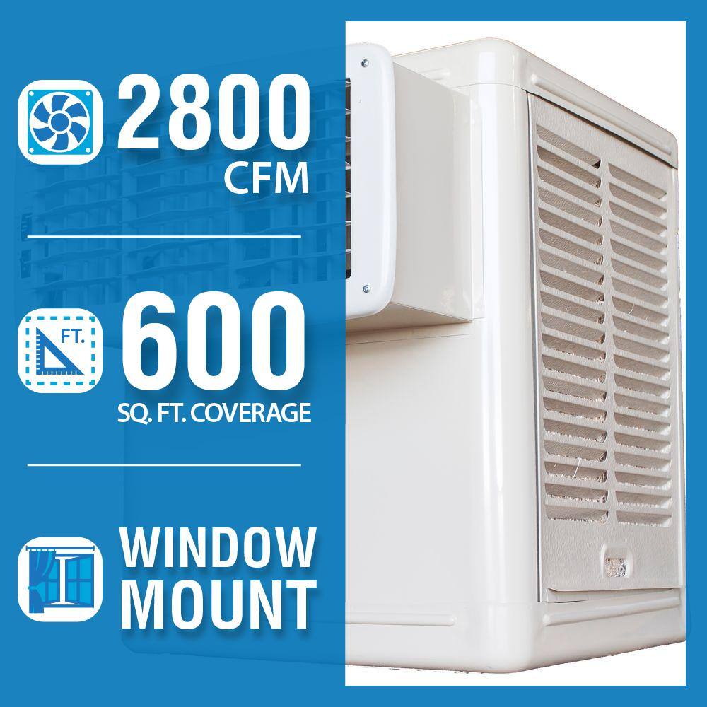 Hessaire 2800 CFM 115-Volt 2-Speed Window Evaporative Cooler for 700 sq. ft. (with Motor) W2800