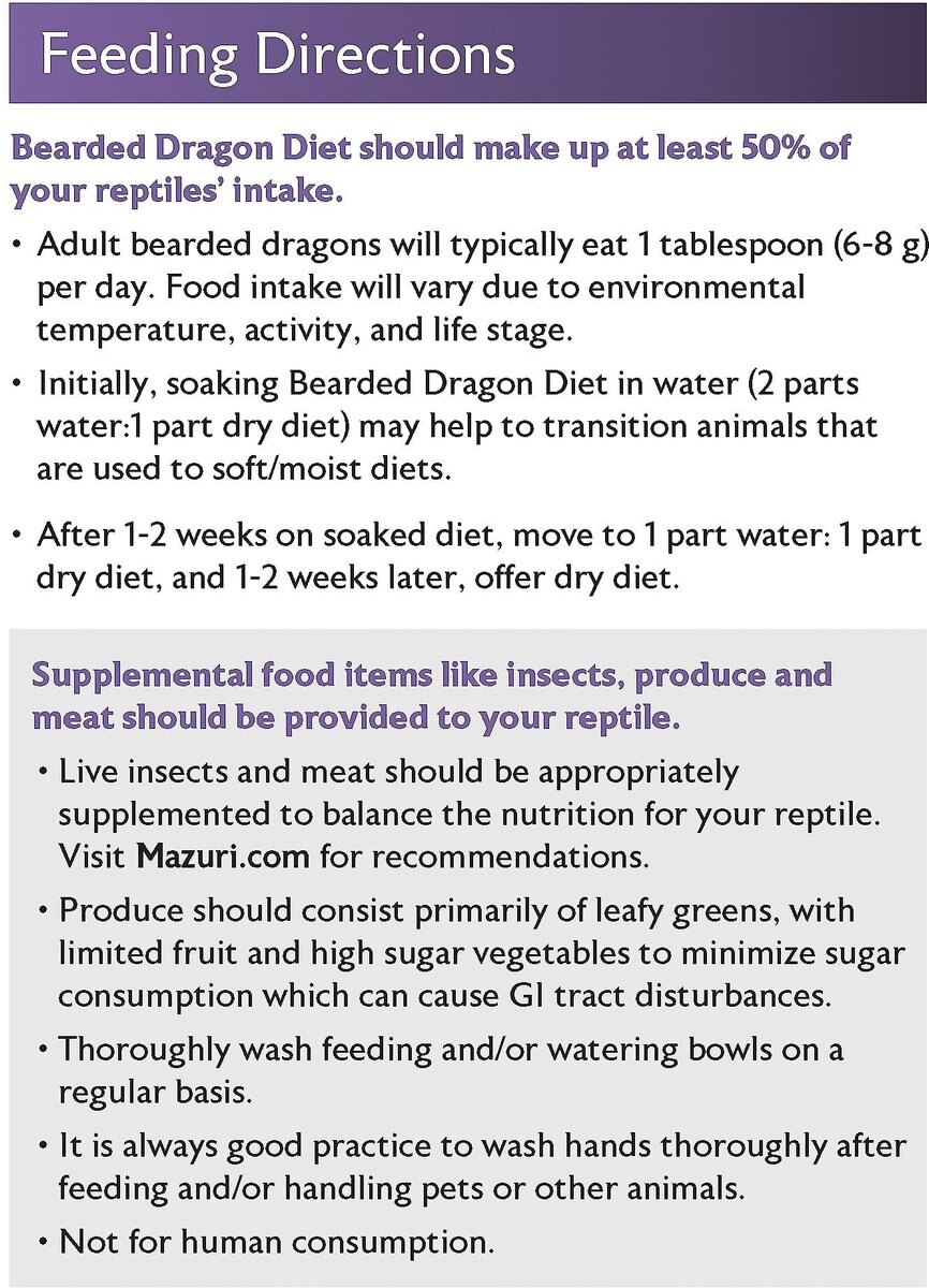 Mazuri Bearded Dragon Diet Food