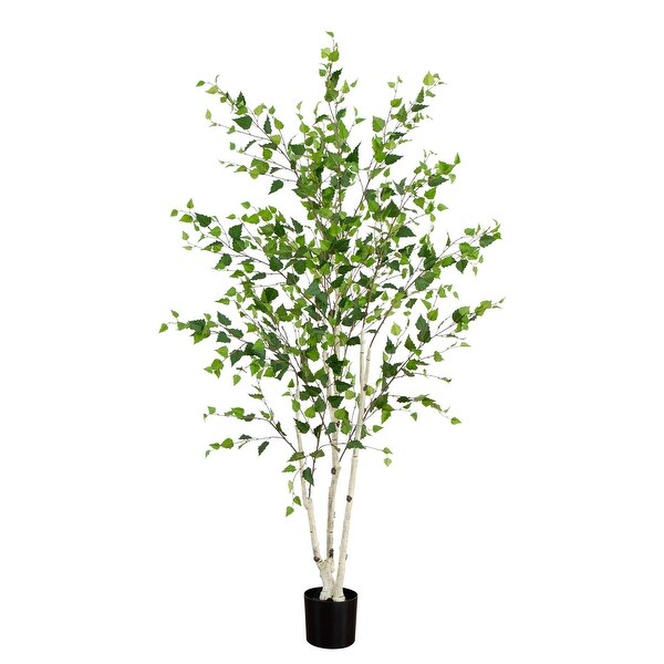 7' Artificial Birch Tree with Real Touch Leaves