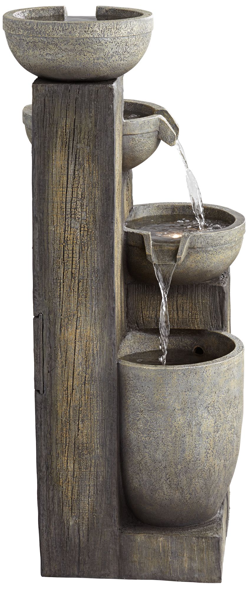 John Timberland Rustic Outdoor Floor Water Fountain with Light LED 40 1/2