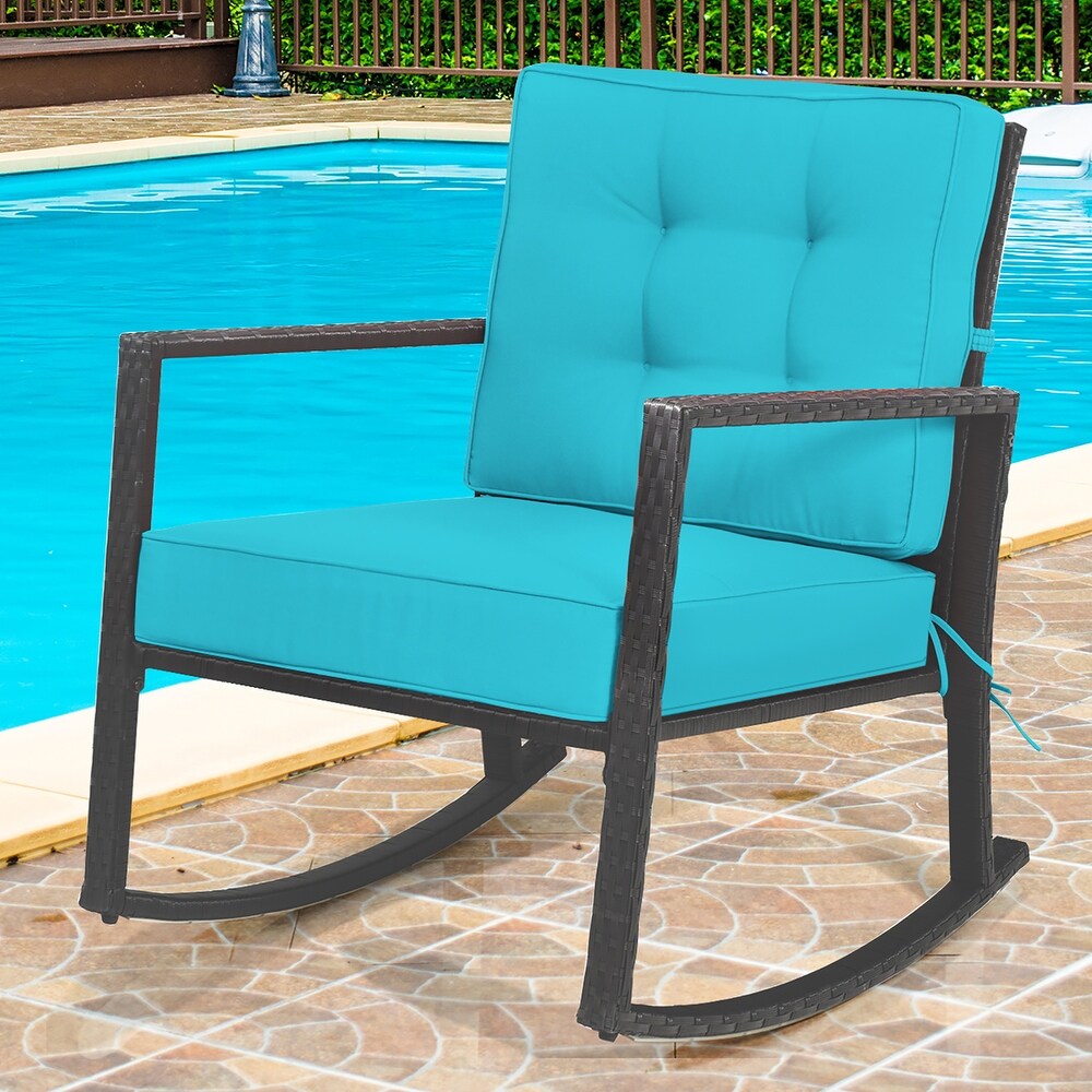 Patio Rocking Chair Outdoor Glider Rattan Rocker Chair