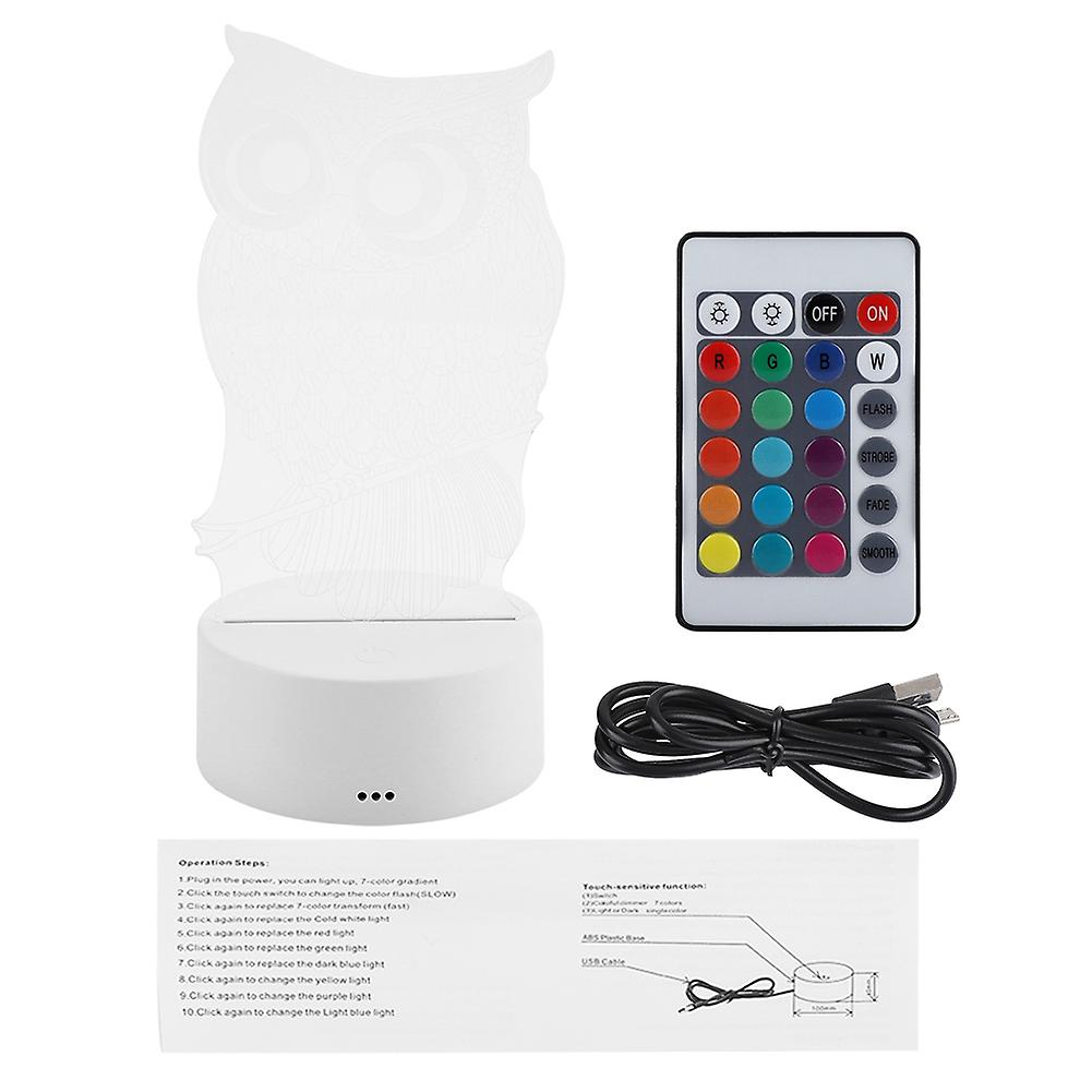 Remote 3d Night Lights Table Desk Led Illusion Lamps (white Base With Remote Control)