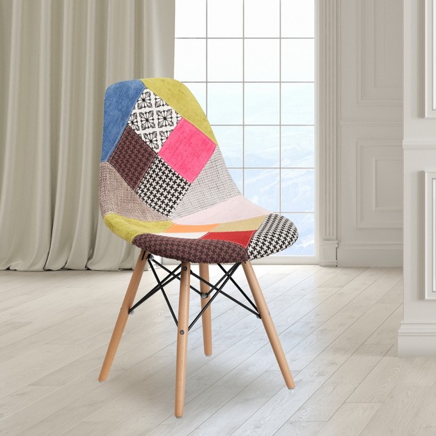 Flash Furniture Elon Series Fabric Chair With Wooden Legs