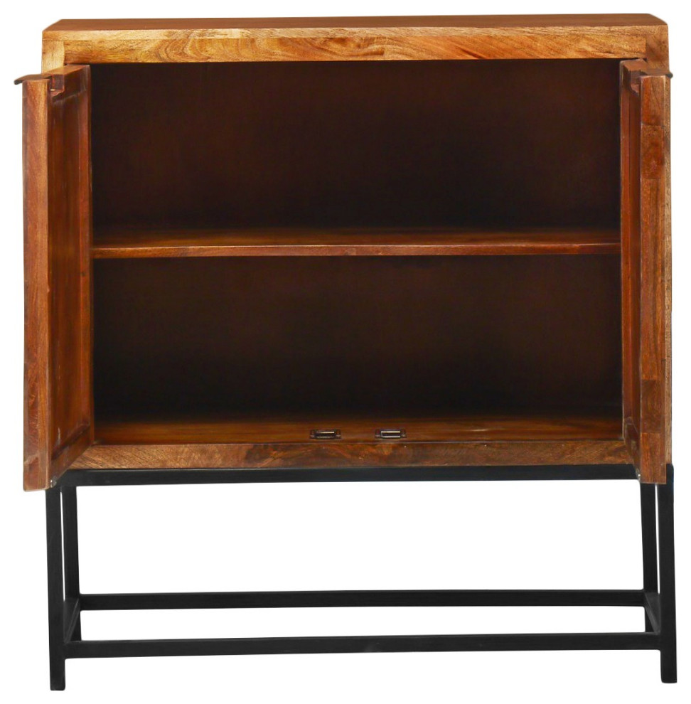 Reclaimed Solid Wood 2 Doors Accent Cabinet On Stand   Industrial   Accent Chests And Cabinets   by Sideboards and Things  Houzz