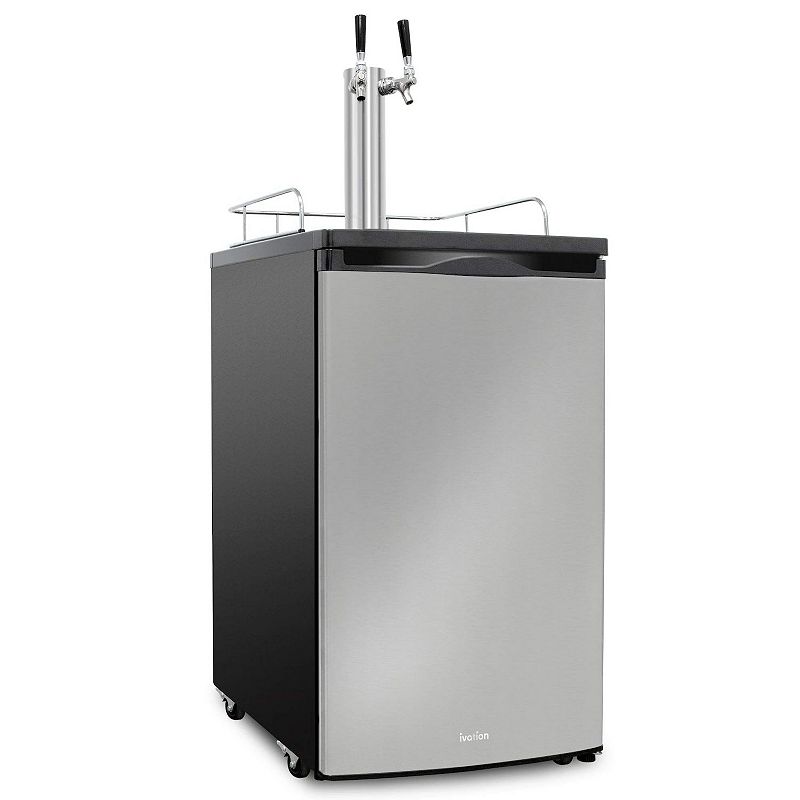 Ivation Full Size Kegerator， Dual Tap Draft Beverage Dispenser and Universal Beer Cooler